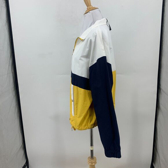 Forever 21 Windbreaker Jacket Womens M Colorblock Cropped Drawcord Half Zip Up - Picture 4 of 13